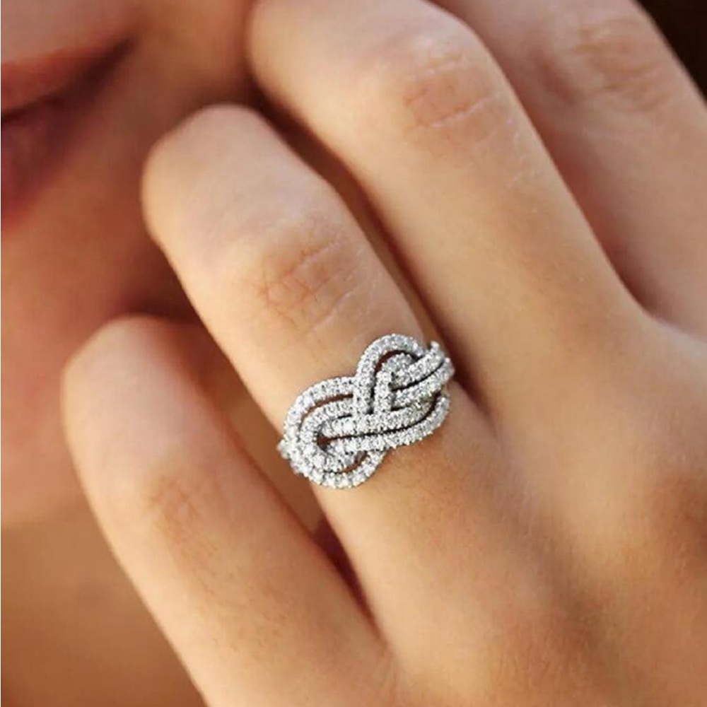 Cubic Zirconia Twist Ring